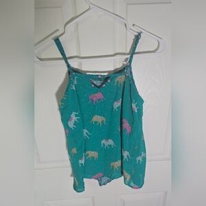 Xhilaration Girls Green Layered Spaghetti Strap Tank Top XL